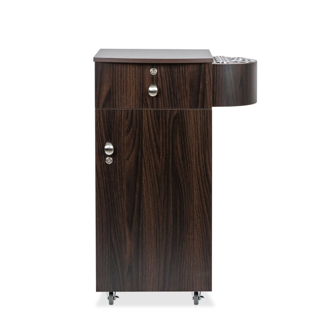 Camden Mobile Styling Station in Walnut - CLEARANCE - DISCONTINUED, AS IS, NO WARRANTY, NO RETURNS