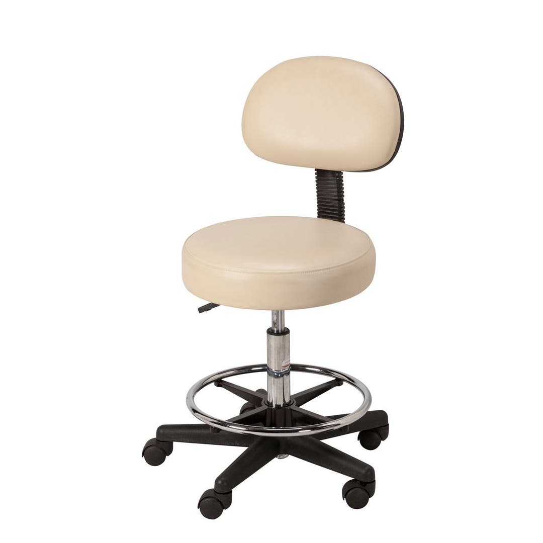 Equipro Round Air-Lift Stool with Back Rest