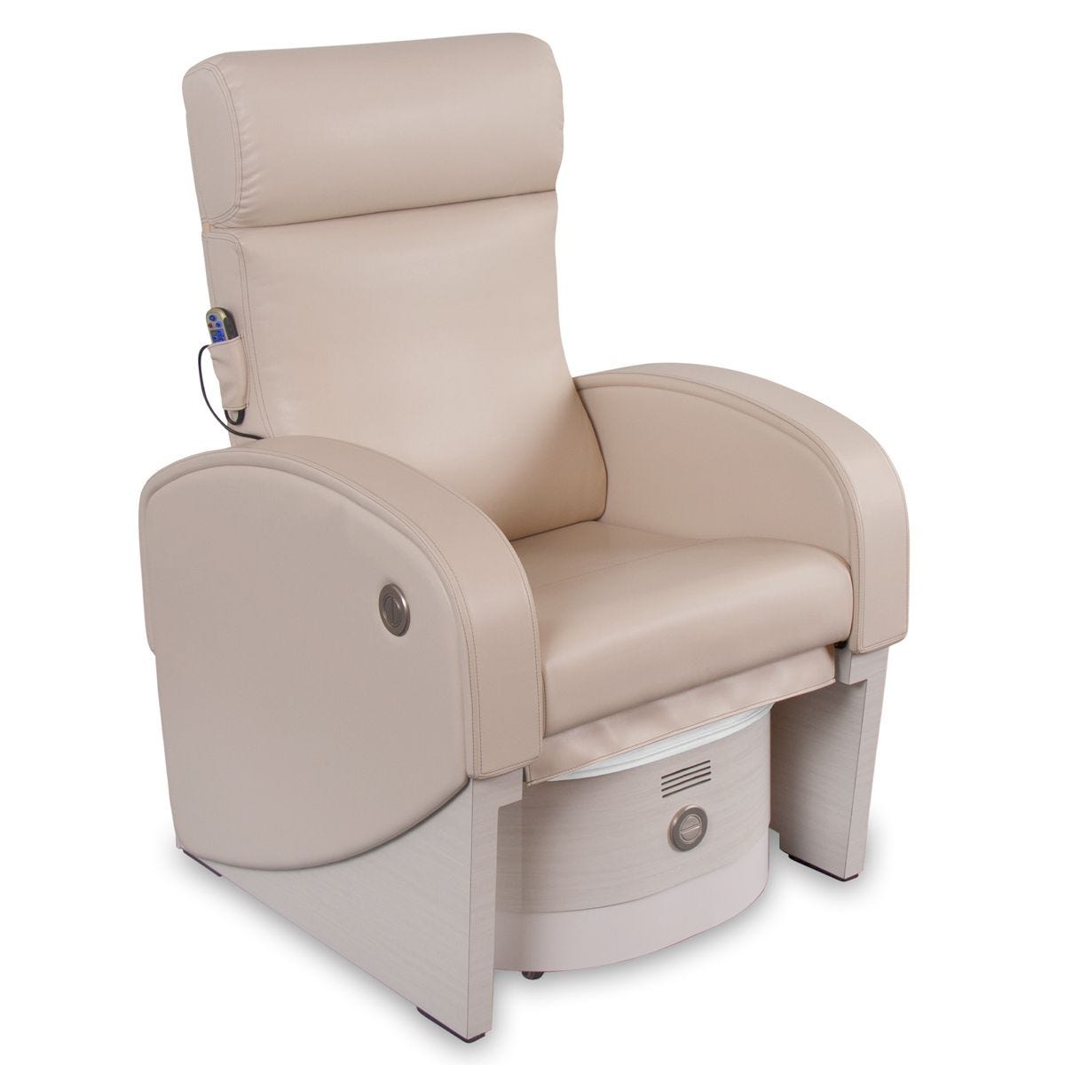 Space saving outlet pedicure chair