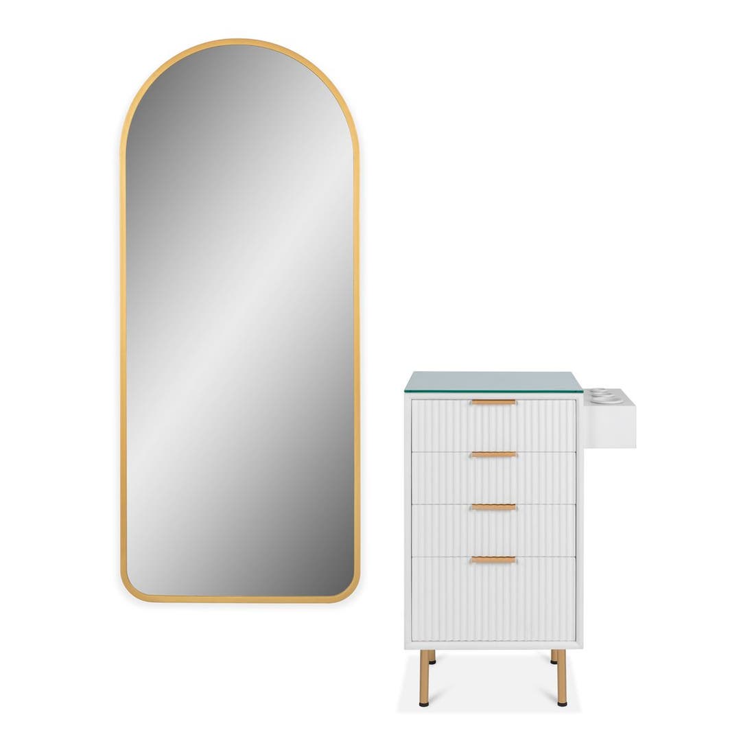 Wakefield Styling Station with Gold Mirror